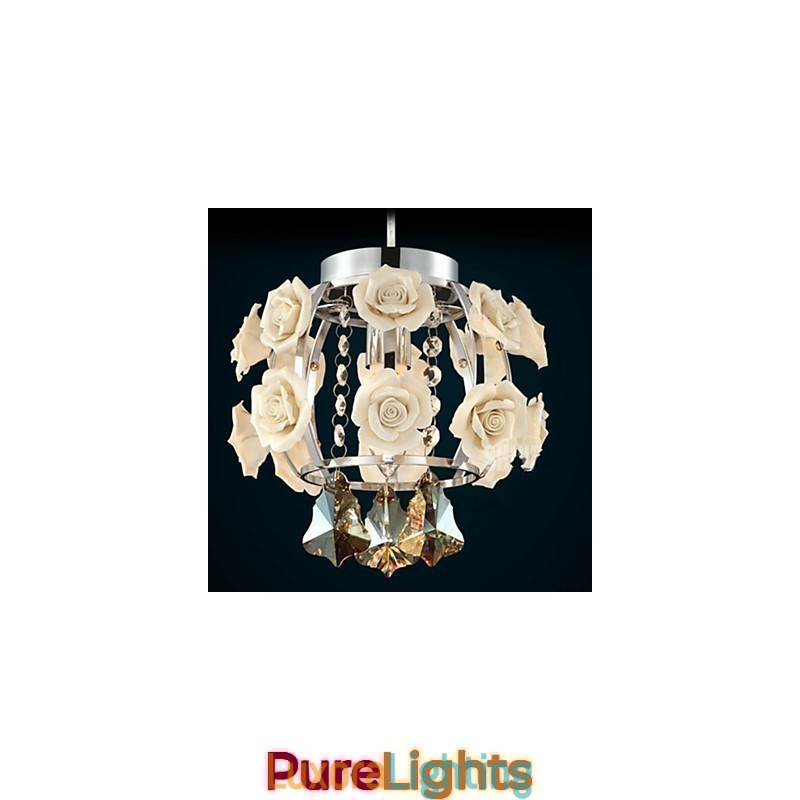 Designer Touch Decorative Chandelier Crystal Modern Contemporary Lantern Metal 1 Light