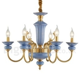 Designer Touch Decorative Retro Vintage Brass Ceramics Pendant Candle Chandelier