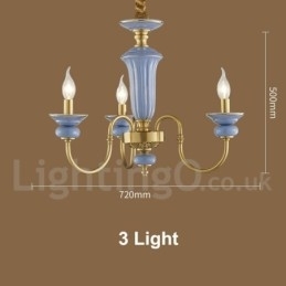 Designer Touch Decorative Retro Vintage Brass Ceramics Pendant Candle Chandelier