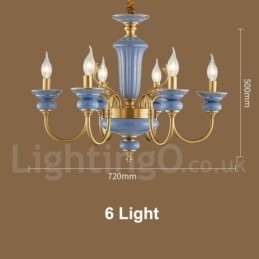 Designer Touch Decorative Retro Vintage Brass Ceramics Pendant Candle Chandelier