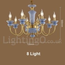 Designer Touch Decorative Retro Vintage Brass Ceramics Pendant Candle Chandelier