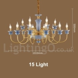 Designer Touch Decorative Retro Vintage Brass Ceramics Pendant Candle Chandelier