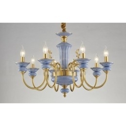Designer Touch Decorative Retro Vintage Brass Ceramics Pendant Candle Chandelier