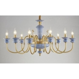 Designer Touch Decorative Retro Vintage Brass Ceramics Pendant Candle Chandelier