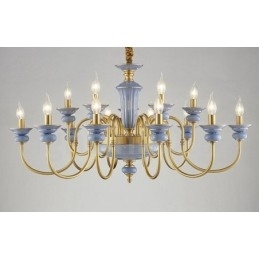 Designer Touch Decorative Retro Vintage Brass Ceramics Pendant Candle Chandelier