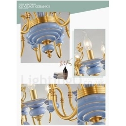 Designer Touch Decorative Retro Vintage Brass Ceramics Pendant Candle Chandelier