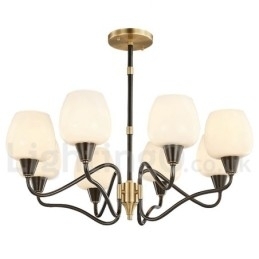 Designer Touch Decorative Retro Vintage Brass Pendant Candle Chandelier with Glass Shades