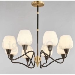 Designer Touch Decorative Retro Vintage Brass Pendant Candle Chandelier with Glass Shades
