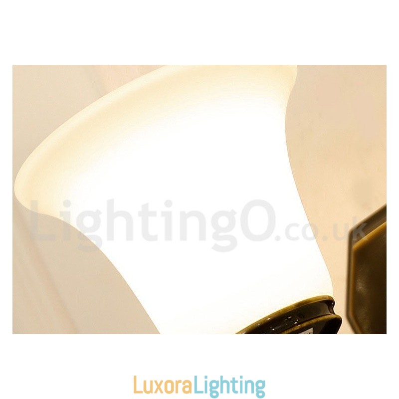 Designer Touch Decorative Pure Brass Luxurious Rustic Retro Vintage Brass Stone Pendant Candle Chandelier with Glass Shades