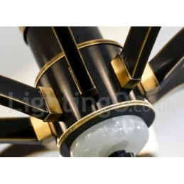 Designer Touch Decorative Pure Brass Luxurious Rustic Retro Vintage Brass Stone Pendant Candle Chandelier with Glass Shades