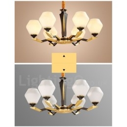 Designer Touch Decorative Pure Brass Luxurious Rustic Retro Vintage Brass Pendant Candle Chandelier with Glass Shades