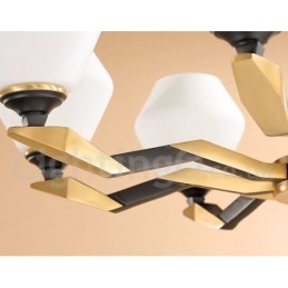 Designer Touch Decorative Pure Brass Luxurious Rustic Retro Vintage Brass Pendant Candle Chandelier with Glass Shades