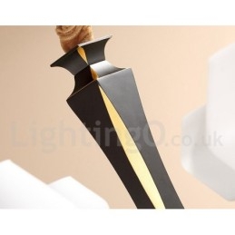 Designer Touch Decorative Pure Brass Luxurious Rustic Retro Vintage Brass Pendant Candle Chandelier with Glass Shades