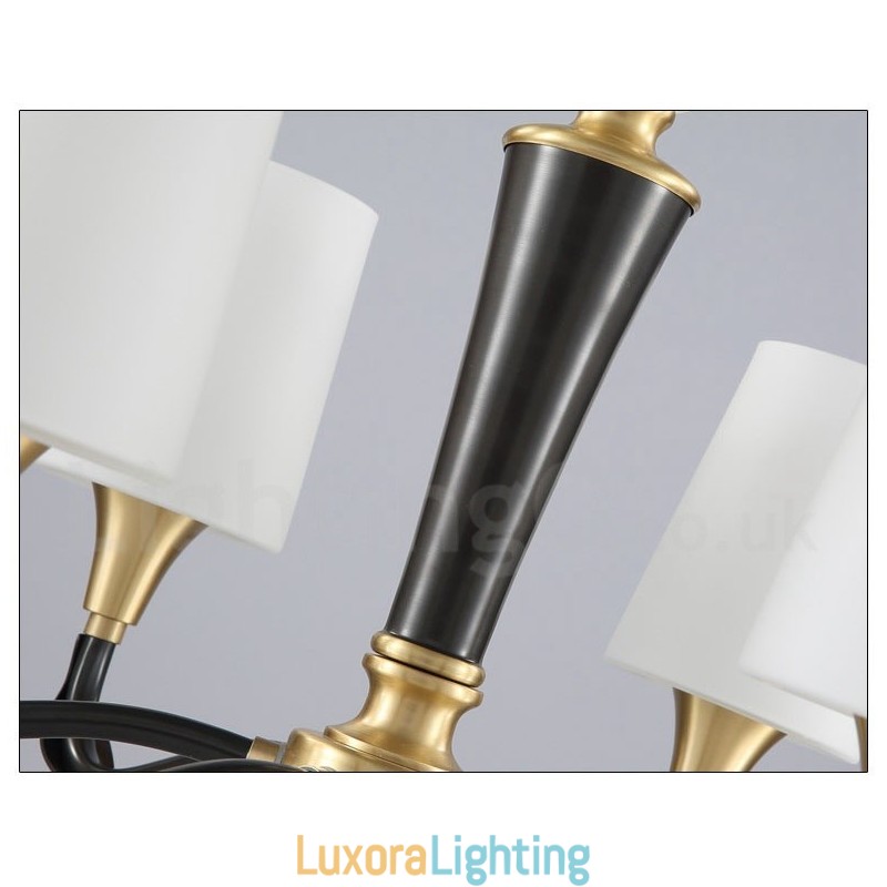 Designer Touch Decorative Pure Brass Luxurious Rustic Retro Vintage Brass Stone Pendant Candle Chandelier with Glass Shades