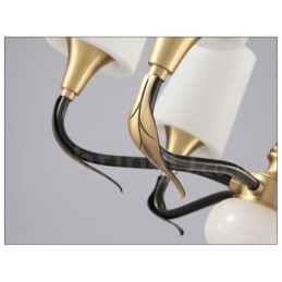 Designer Touch Decorative Pure Brass Luxurious Rustic Retro Vintage Brass Stone Pendant Candle Chandelier with Glass Shades