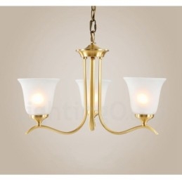 Designer Touch Decorative Pure Brass Luxurious Rustic Retro Vintage Brass Pendant Candle Chandelier with Glass Shades