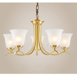 Designer Touch Decorative Pure Brass Luxurious Rustic Retro Vintage Brass Pendant Candle Chandelier with Glass Shades