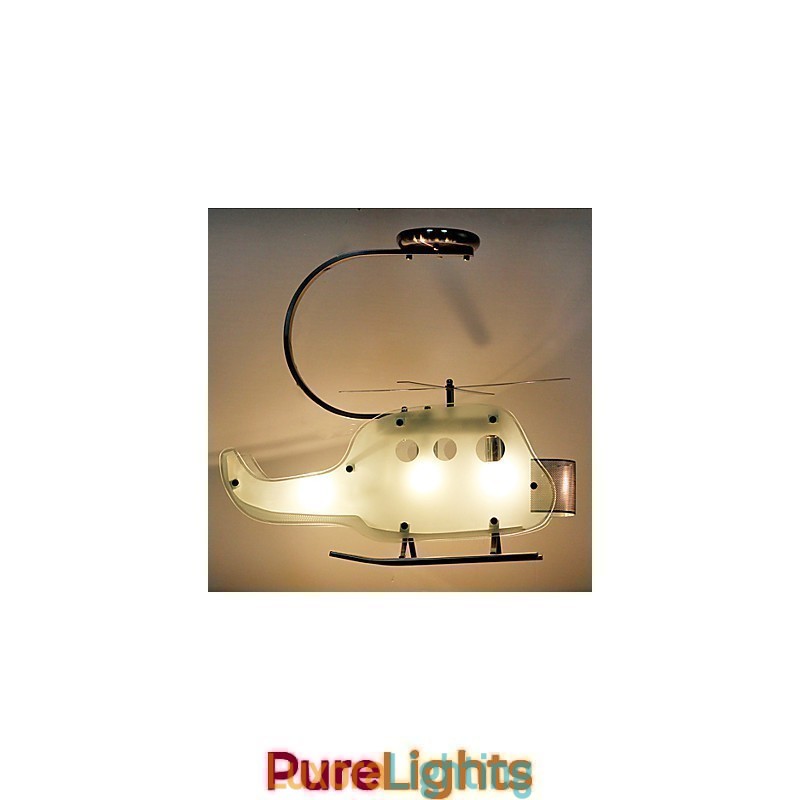 Designer Touch Decorative Simple Children lamp Cartoon Glass Helicopter lamp