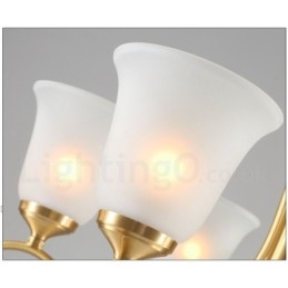 Designer Touch Decorative Pure Brass Luxurious Rustic Retro Vintage Brass Pendant Candle Chandelier with Glass Shades