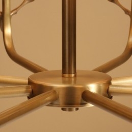 Designer Touch Decorative Pure Brass Luxurious Rustic Retro Vintage Brass Pendant Candle Chandelier with Fabric Shades