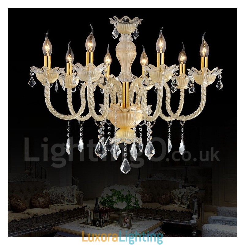 Designer Touch Decorative Crystal Luxurious Modern Contemporary Pendant Candle Chandelier