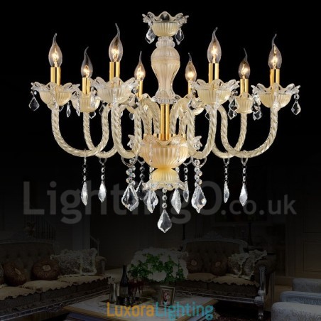 Designer Touch Decorative Crystal Luxurious Modern Contemporary Pendant Candle Chandelier