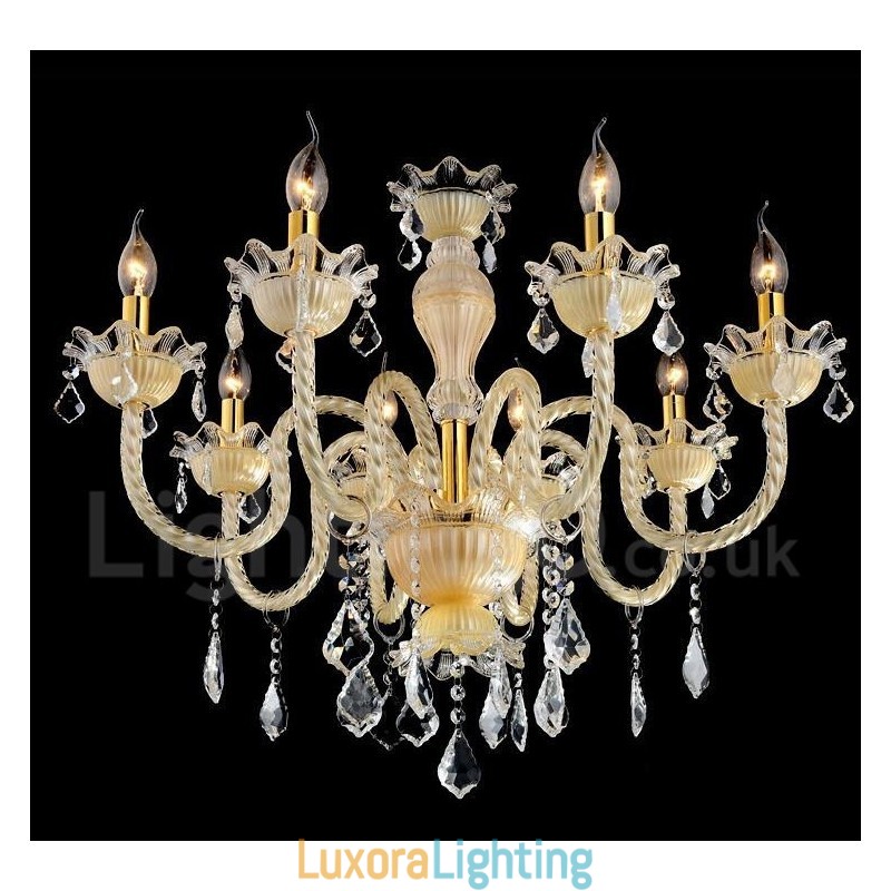 Designer Touch Decorative Crystal Luxurious Modern Contemporary Pendant Candle Chandelier