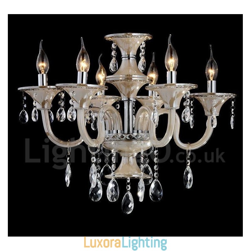 Designer Touch Decorative Crystal Luxurious Modern Contemporary Pendant Candle Chandelier