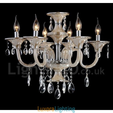 Designer Touch Decorative Crystal Luxurious Modern Contemporary Pendant Candle Chandelier