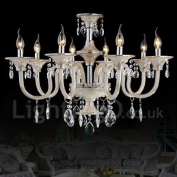 Designer Touch Decorative Crystal Luxurious Modern Contemporary Pendant Candle Chandelier