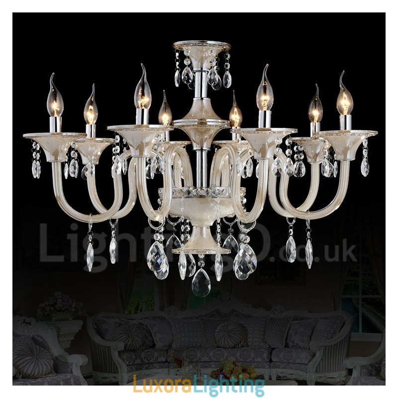 Designer Touch Decorative Crystal Luxurious Modern Contemporary Pendant Candle Chandelier