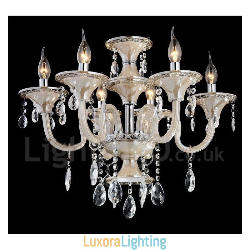 Designer Touch Decorative Crystal Luxurious Modern Contemporary Pendant Candle Chandelier