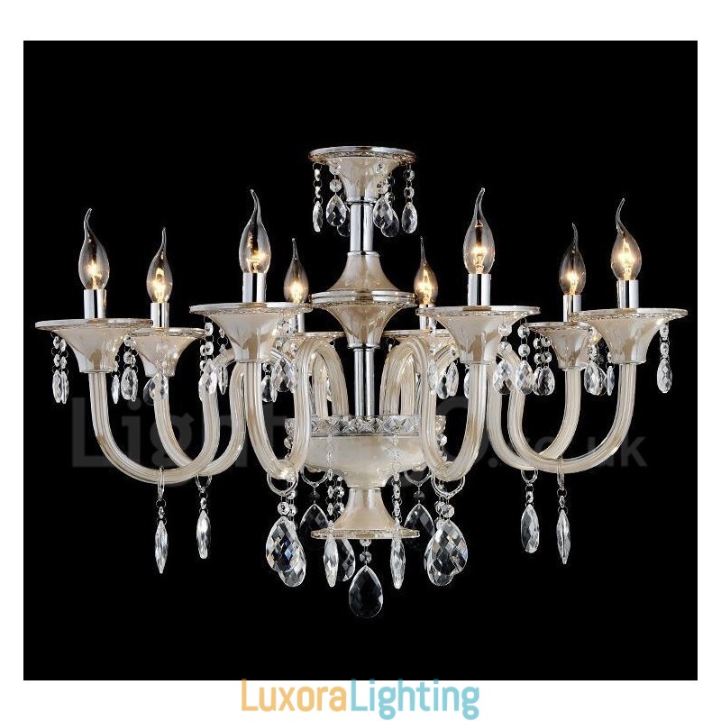 Designer Touch Decorative Crystal Luxurious Modern Contemporary Pendant Candle Chandelier