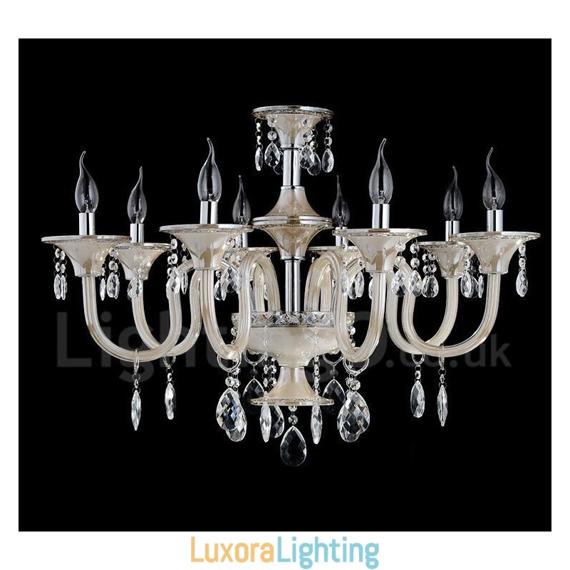 Designer Touch Decorative Crystal Luxurious Modern Contemporary Pendant Candle Chandelier