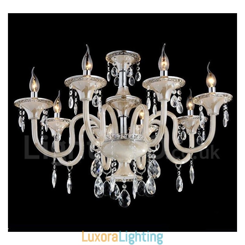 Designer Touch Decorative Crystal Luxurious Modern Contemporary Pendant Candle Chandelier