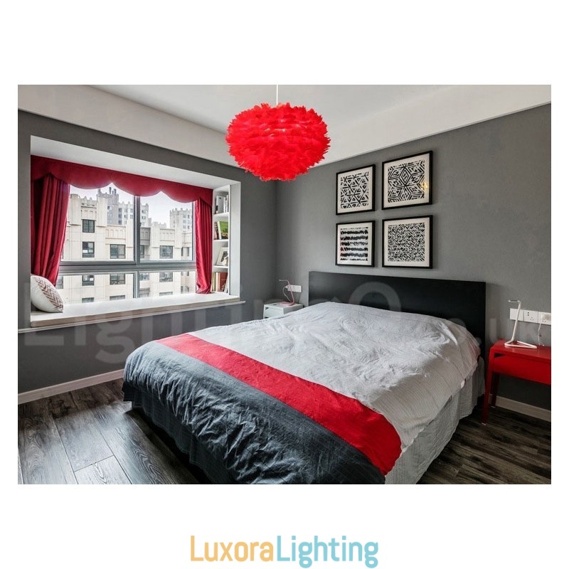 Designer Touch Decorative Multi Colours Feather Chandelier Modern Contemporary Pendant Light