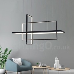 Designer Touch Decorative Dimmable Linear Pendant Light with Remote Control Ambient Light Painted Finishes Aluminum Modern Design