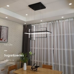 Designer Touch Decorative Dimmable Linear Pendant Light with Remote Control Ambient Light Painted Finishes Aluminum Modern Design