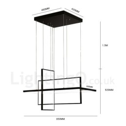 Designer Touch Decorative Dimmable Linear Pendant Light with Remote Control Ambient Light Painted Finishes Aluminum Modern Design