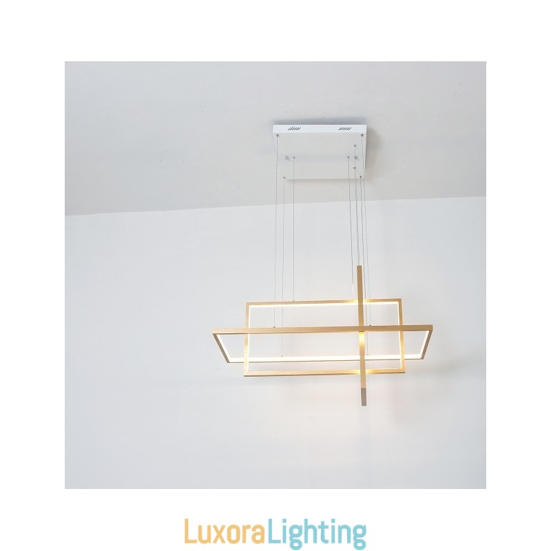 Designer Touch Decorative Dimmable Linear Pendant Light with Remote Control Ambient Light Painted Finishes Aluminum Modern Design