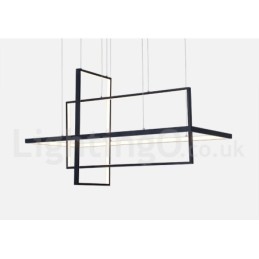 Designer Touch Decorative Dimmable Linear Pendant Light with Remote Control Ambient Light Painted Finishes Aluminum Modern Design