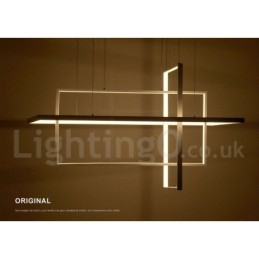 Designer Touch Decorative Dimmable Linear Pendant Light with Remote Control Ambient Light Painted Finishes Aluminum Modern Design
