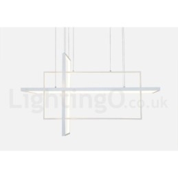 Designer Touch Decorative Dimmable Linear Pendant Light with Remote Control Ambient Light Painted Finishes Aluminum Modern Design