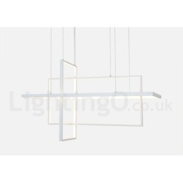 Designer Touch Decorative Dimmable Linear Pendant Light with Remote Control Ambient Light Painted Finishes Aluminum Modern Design