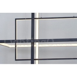 Designer Touch Decorative Dimmable Linear Pendant Light with Remote Control Ambient Light Painted Finishes Aluminum Modern Design