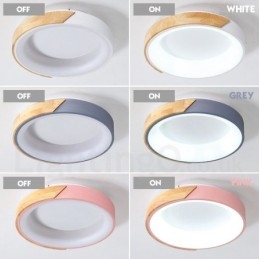 Designer Touch Decorative Dimmable Multi Colours Round Wood Ceiling Light with Acrylic Shade Ceiling Lamp Nordic Style