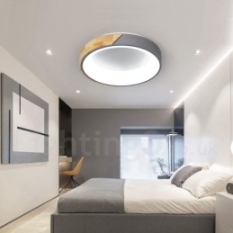 Designer Touch Decorative Dimmable Multi Colours Round Wood Ceiling Light with Acrylic Shade Ceiling Lamp Nordic Style