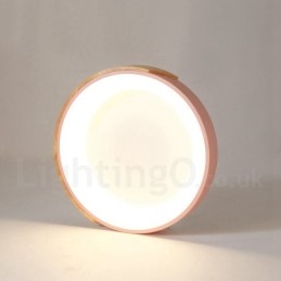 Designer Touch Decorative Dimmable Multi Colours Round Wood Ceiling Light with Acrylic Shade Ceiling Lamp Nordic Style