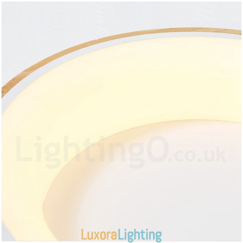 Designer Touch Decorative Dimmable Multi Colours Round Wood Ceiling Light with Acrylic Shade Ceiling Lamp Nordic Style