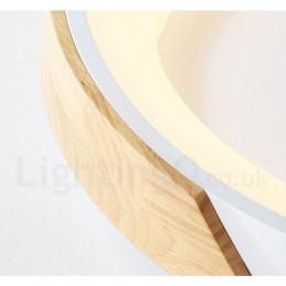 Designer Touch Decorative Dimmable Multi Colours Round Wood Ceiling Light with Acrylic Shade Ceiling Lamp Nordic Style
